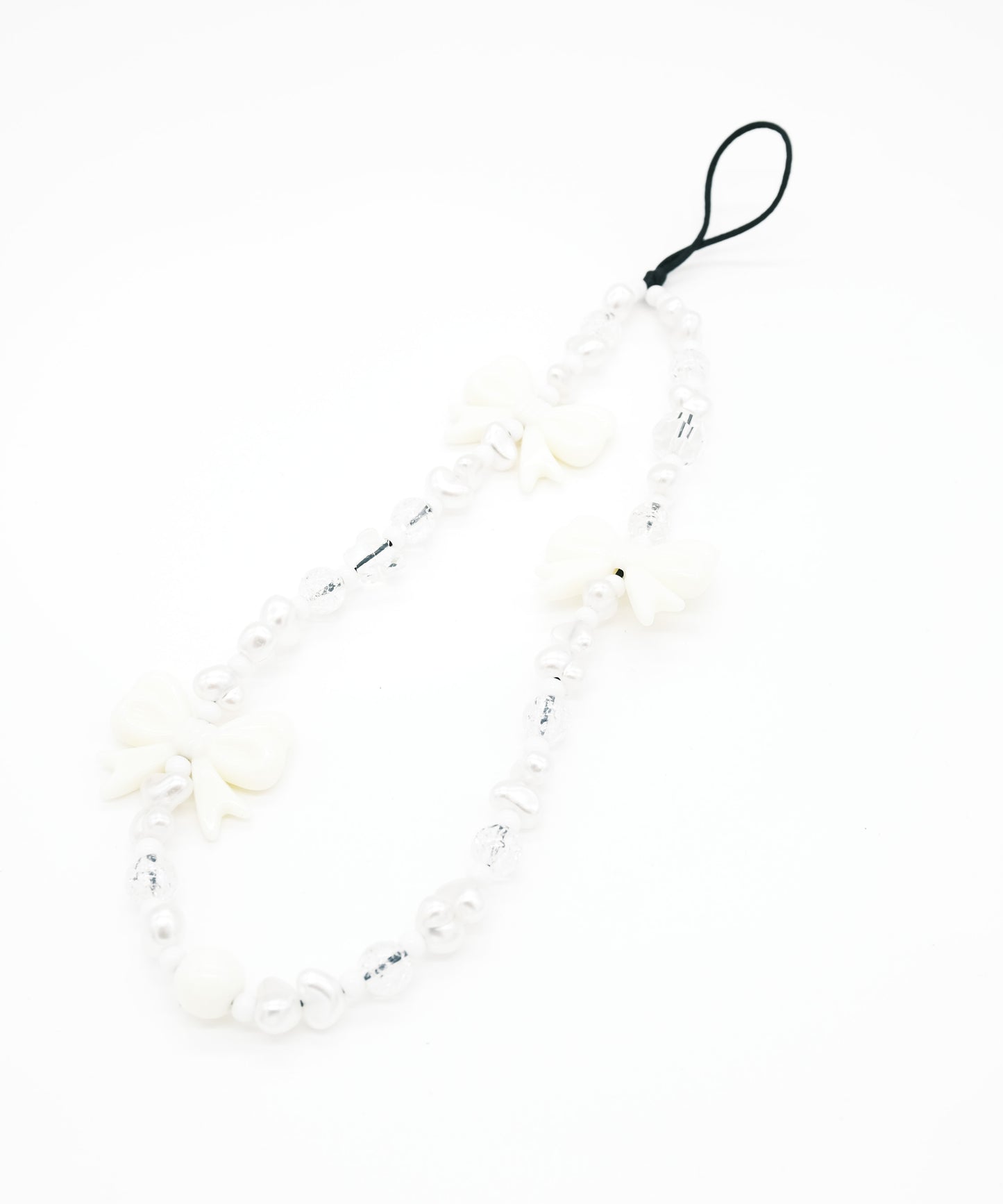 ribbon phone strap/携帯ストラップ/スマホ(white)