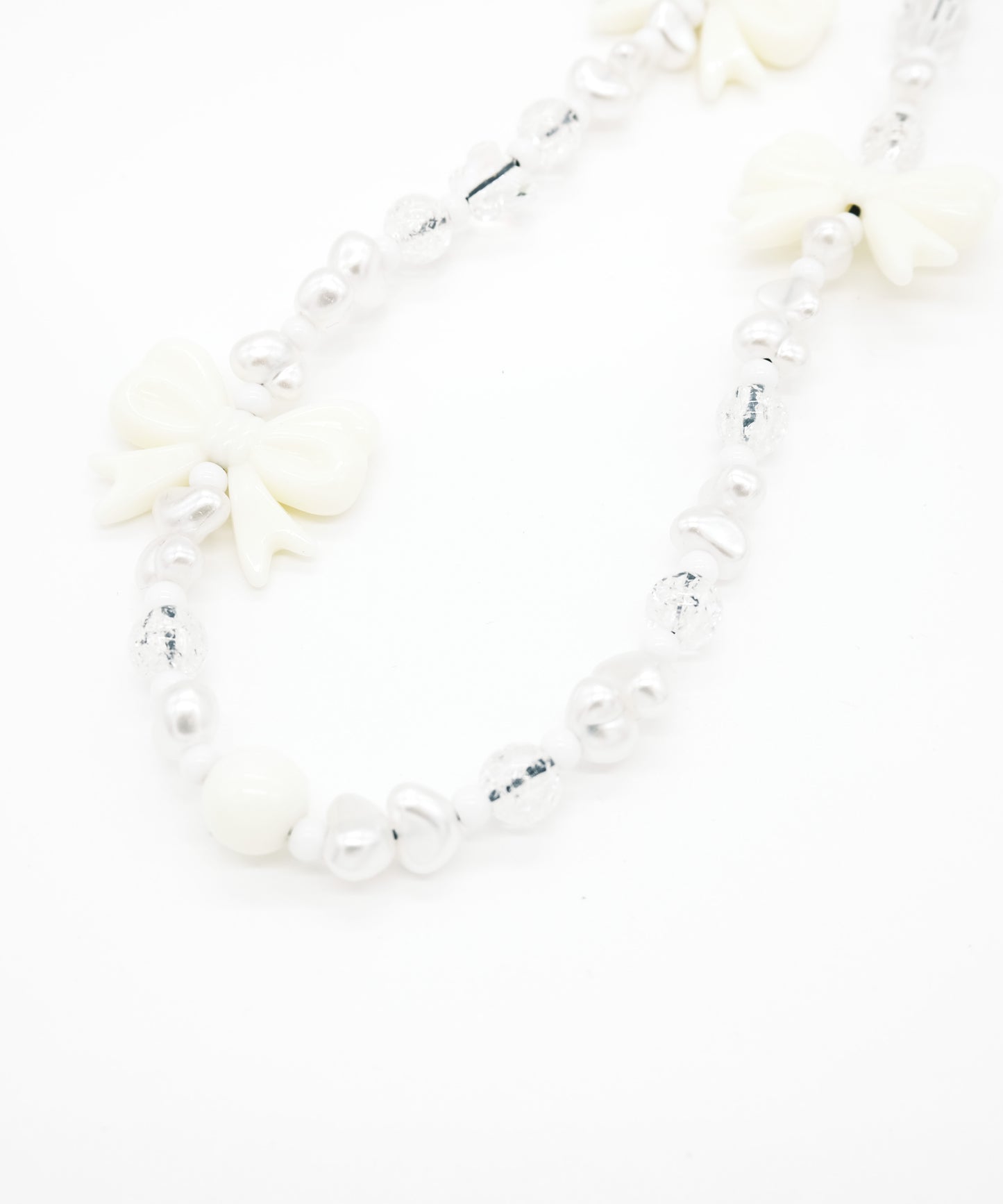 ribbon phone strap/携帯ストラップ/スマホ(white)