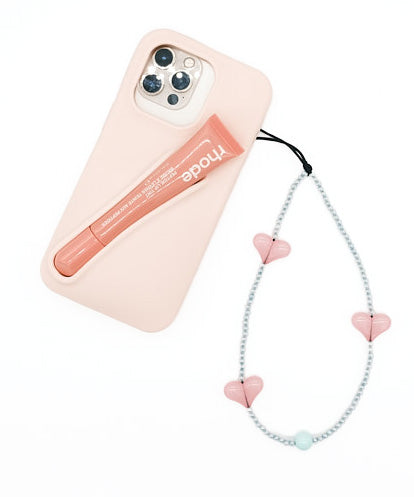 pink three hurt phone strap/携帯ストラップ/スマホ(ピンクxライトグリーン)